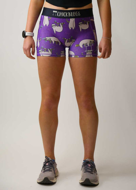 Women's Sloths 3" 2-Pocket Compression Shorts XS S M L XL