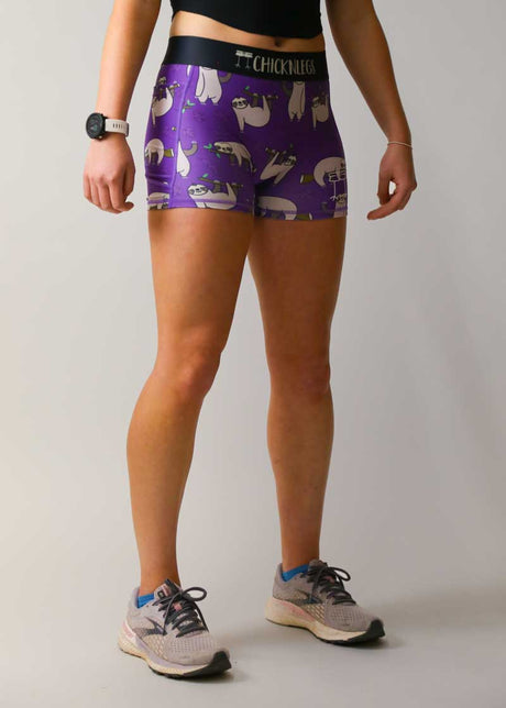 Load image into Gallery viewer, Women&#39;s Sloths 3&quot; 2-Pocket Compression Shorts XS S M L XL
