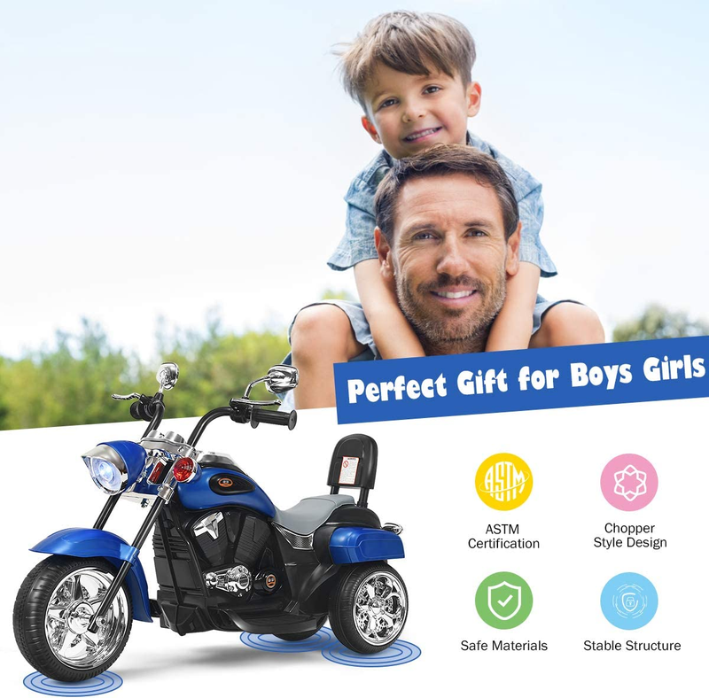 Load image into Gallery viewer, Chopper Style 3-Wheel Electric Motorcycle for Kids - Powered by 6V Battery
