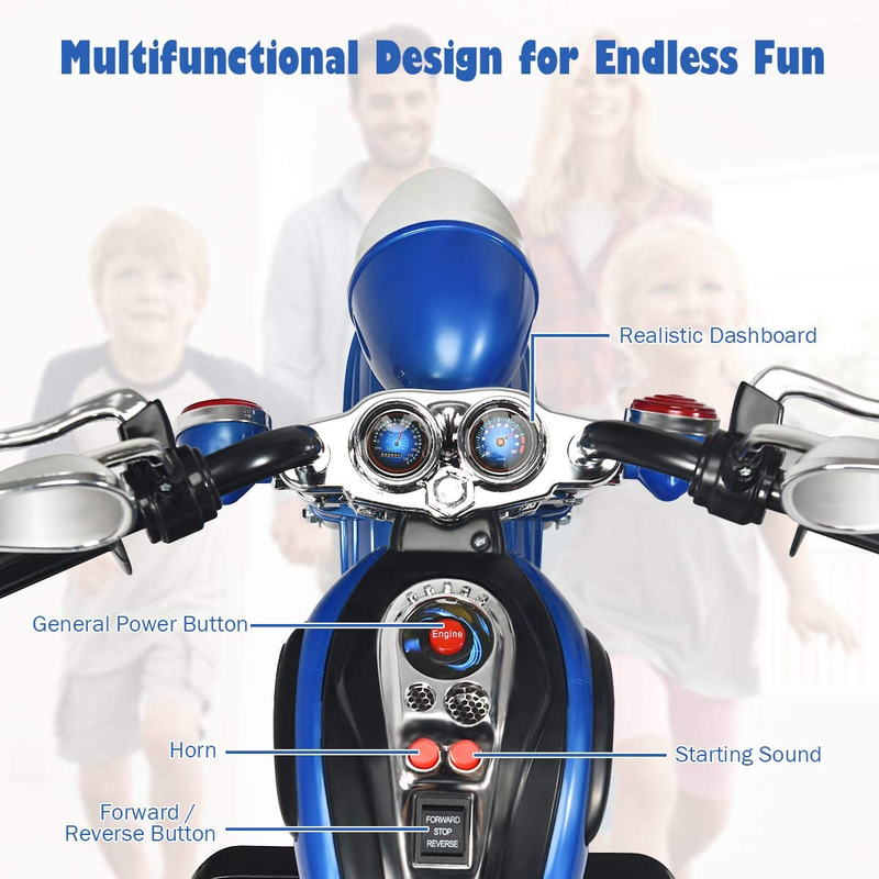 Load image into Gallery viewer, Chopper Style 3-Wheel Electric Motorcycle for Kids - Powered by 6V Battery
