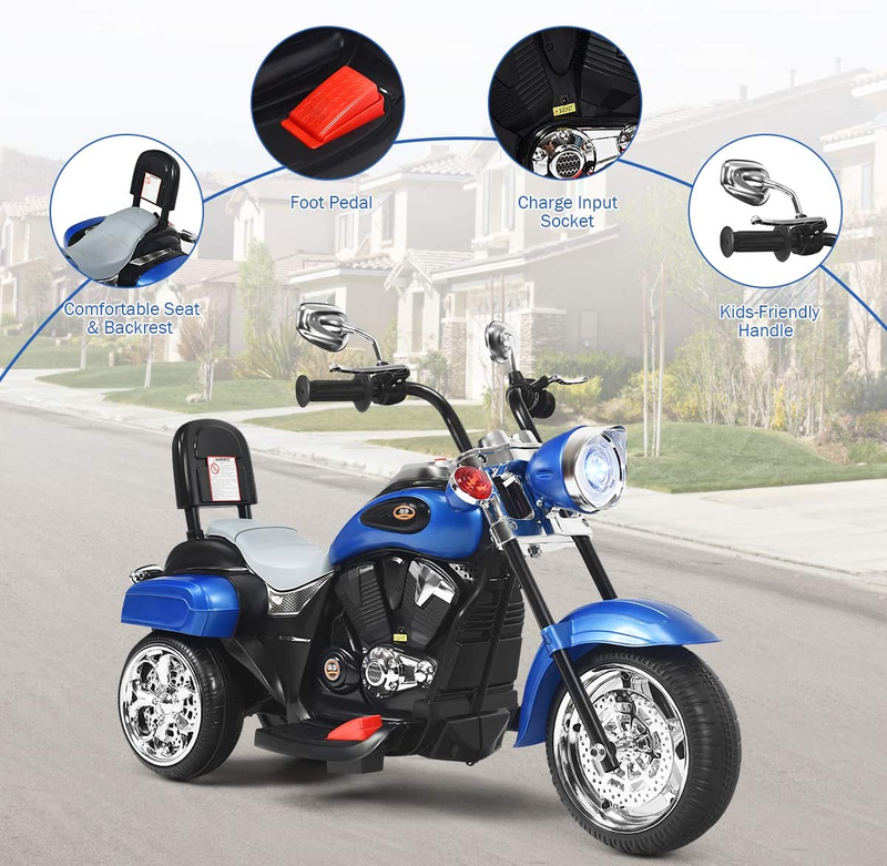 Load image into Gallery viewer, Chopper Style 3-Wheel Electric Motorcycle for Kids - Powered by 6V Battery
