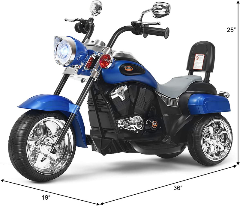 Load image into Gallery viewer, Chopper Style 3-Wheel Electric Motorcycle for Kids - Powered by 6V Battery
