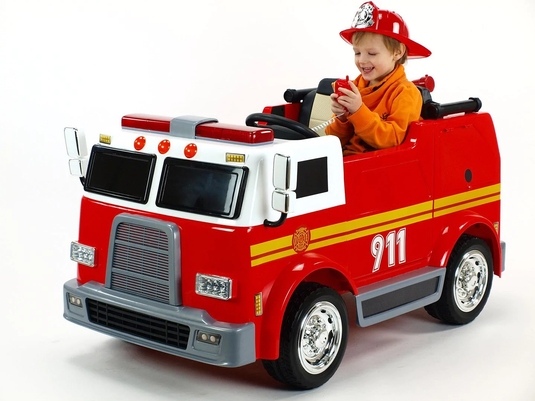 Fire Truck Ride On Toy 2 Seater Red W/Fire Hose Function PA System
