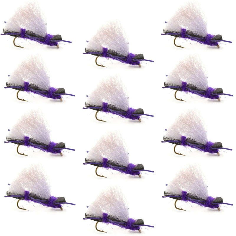 Load image into Gallery viewer, Chubby Chernobyl Ant Purple Foam Body Grasshopper Fly - 1 Dozen Flies Hook Size 10

