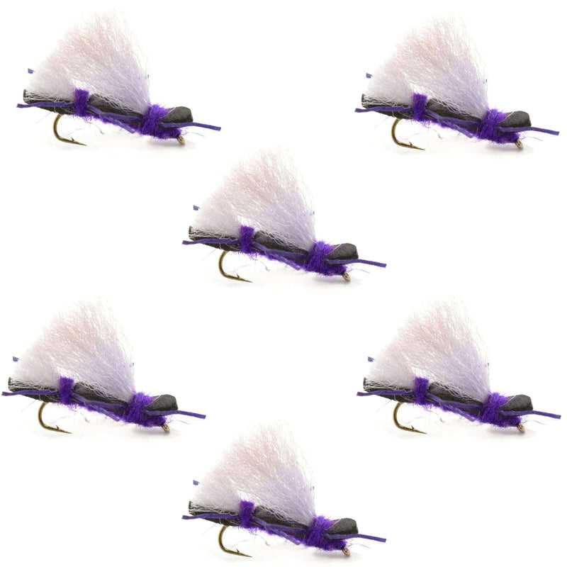 Load image into Gallery viewer, Chubby Chernobyl Ant Purple Foam Body Grasshopper Fly - 6 Flies Hook Size 10
