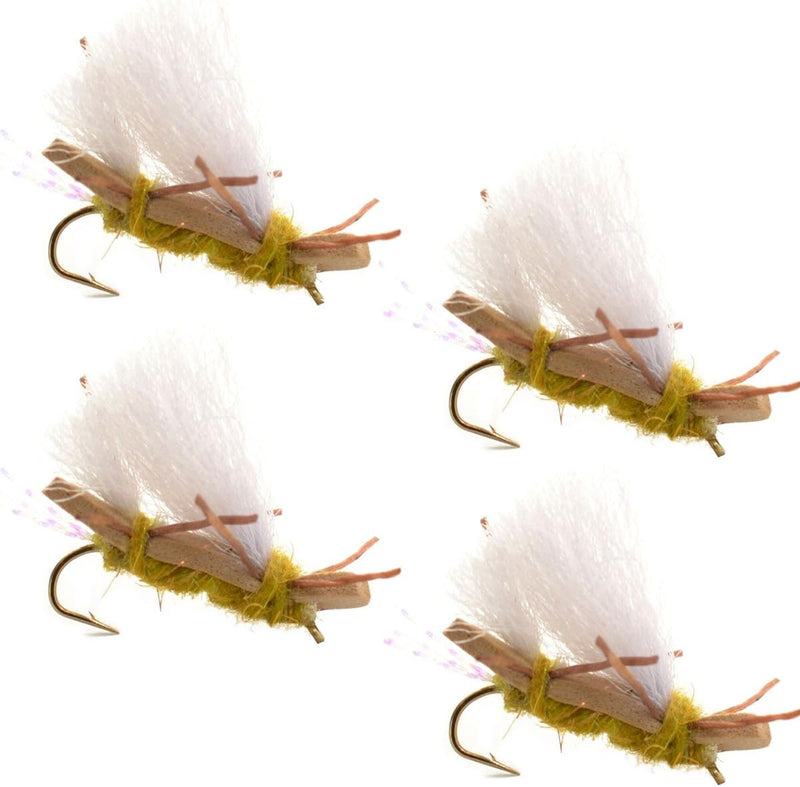 Load image into Gallery viewer, 4 Pack Chubby Chernobyl Ant Golden Foam Body Grasshopper Fly - Hook Size 10
