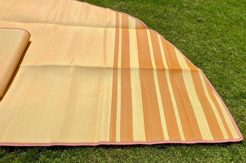 Load image into Gallery viewer, Striped Bell Tent Floor Matting | Citrus Tones | 13' (4M)
