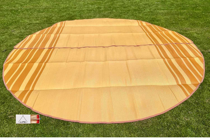 Load image into Gallery viewer, Striped Bell Tent Floor Matting | Citrus Tones | 13' (4M)

