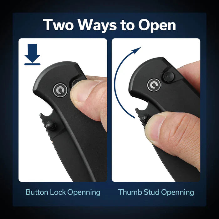 Load image into Gallery viewer, CIVIVI Qubit Button Lock &amp; Thumb Stud Knife Aluminum Handle
