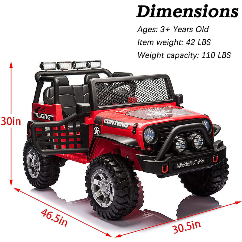 Load image into Gallery viewer, CLARFEY 12V Battery Powered RC Off-Road Jeep for Kids with LED Lights
