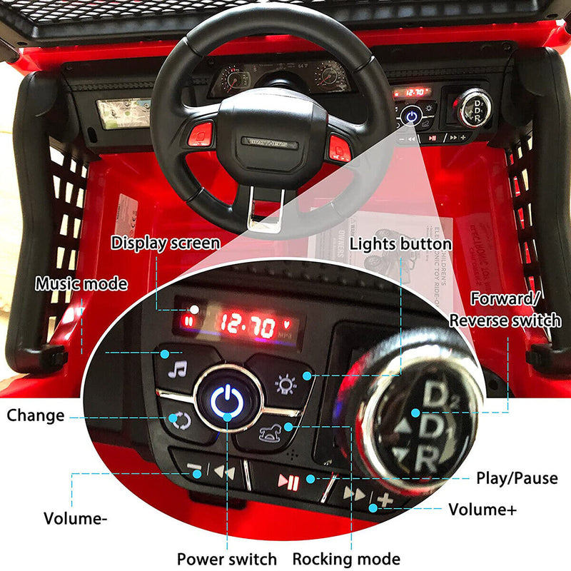 Load image into Gallery viewer, CLARFEY 12V Battery Powered RC Off-Road Jeep for Kids with LED Lights
