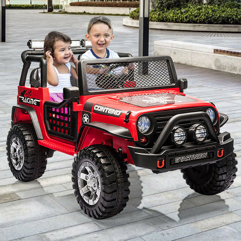 Load image into Gallery viewer, CLARFEY 12V Battery Powered RC Off-Road Jeep for Kids with LED Lights
