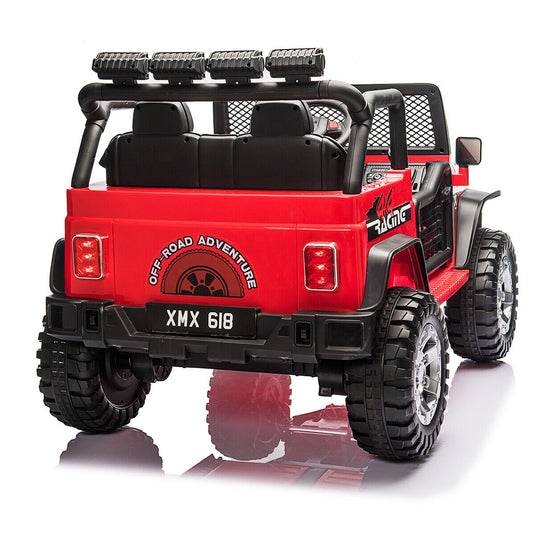 CLARFEY 12V Battery Powered RC Off-Road Jeep for Kids with LED Lights