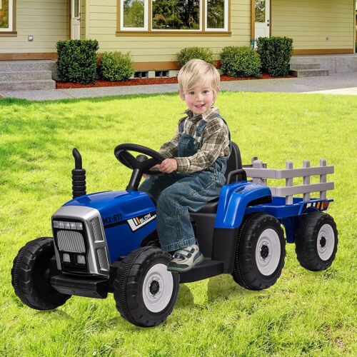 Load image into Gallery viewer, CLARFEY 12V Ride-On Tractor with Trailer and Remote Control for Kids - Music and Fun Included!
