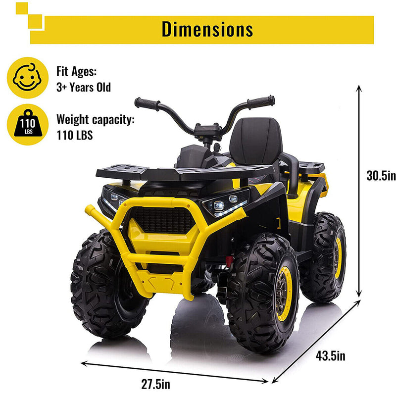 Load image into Gallery viewer, CLARFEY Electric Kids ATV Quad Car with MP3 Player and 4WD Motorized Drive
