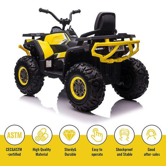 CLARFEY Electric Kids ATV Quad Car with MP3 Player and 4WD Motorized Drive