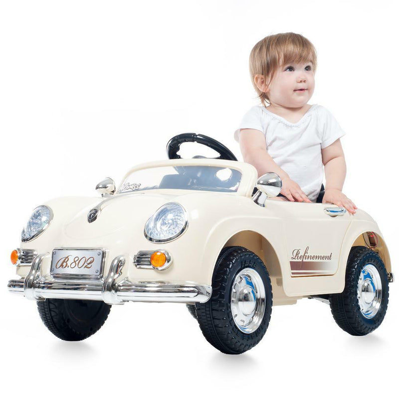 Load image into Gallery viewer, Classic Beige Remote Control Ride On Sports Car for Kids by Lil Rider
