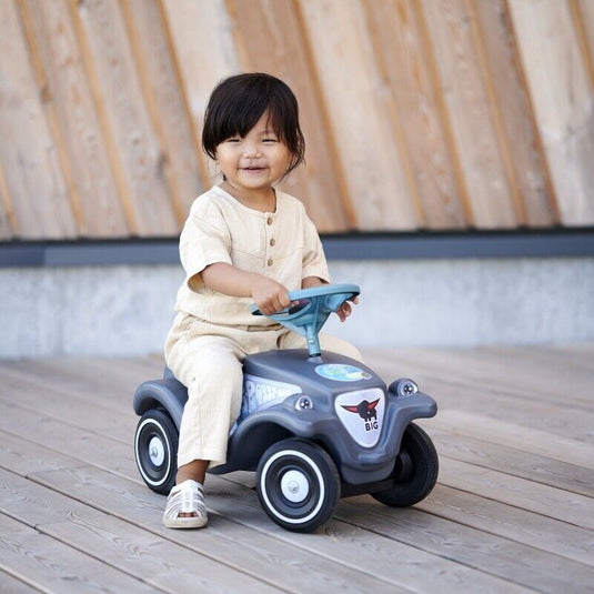 Classic Grey BIG Bobby Car with Horn - Eco-Friendly Ride-On Toy