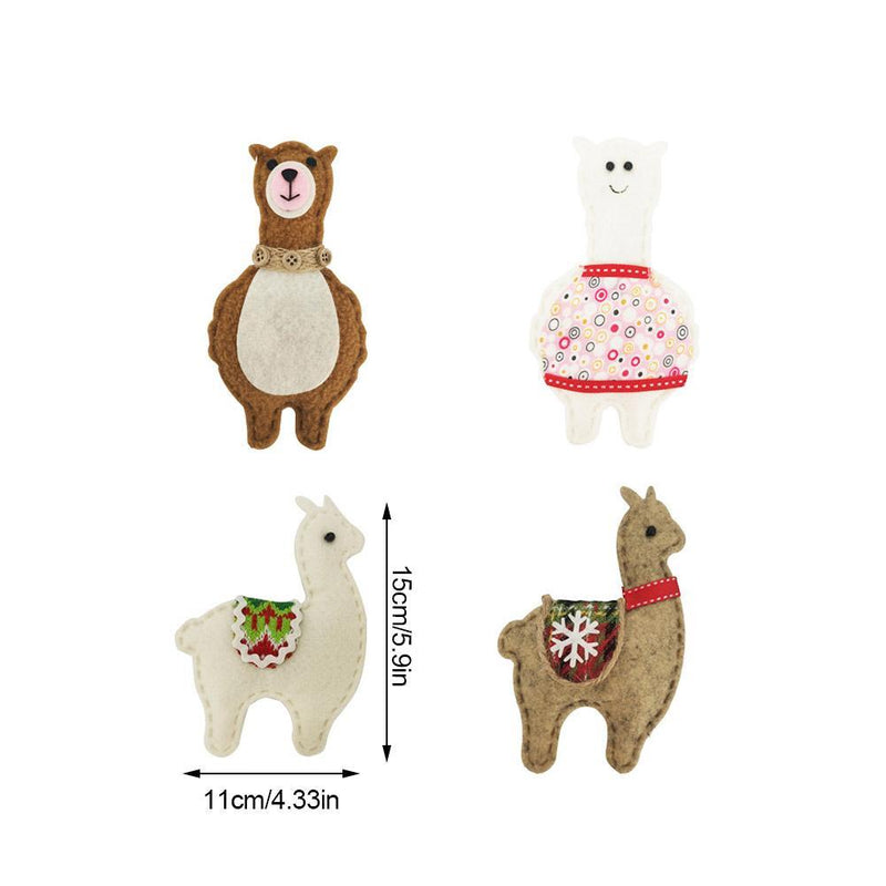 Load image into Gallery viewer, Classic Handmade Felt Alpaca Tree Hanging Ornament Set
