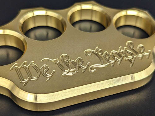 3/4lb Brass Knuckle “We The People” Solid Brass Paperweight