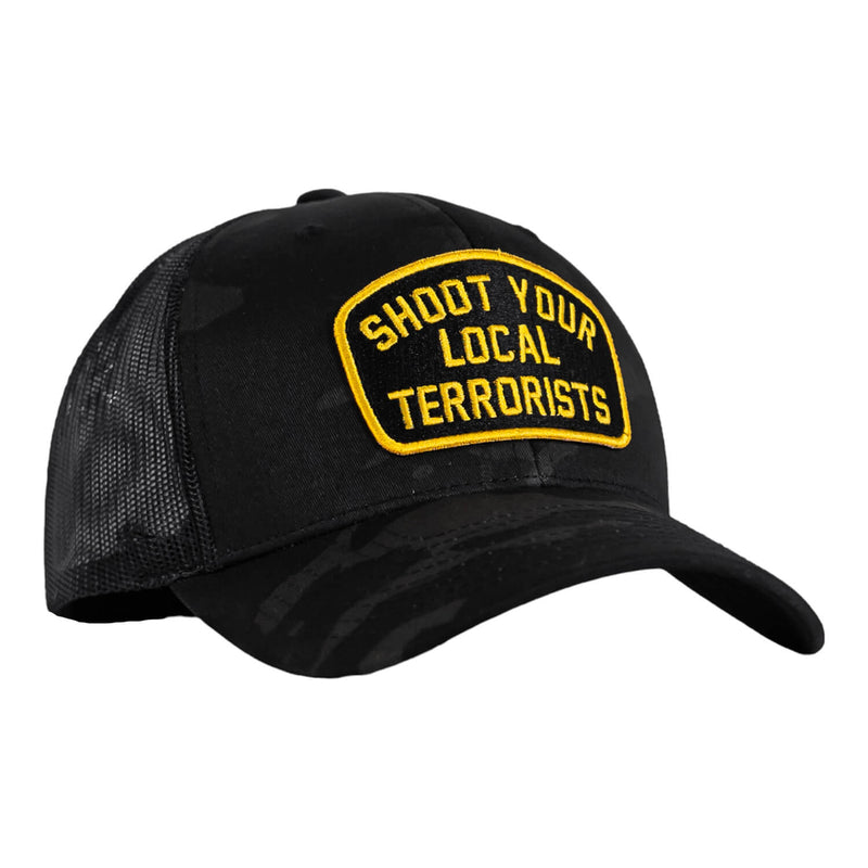 Load image into Gallery viewer, Shoot Your Local Terrorists Patch Snapback Hat
