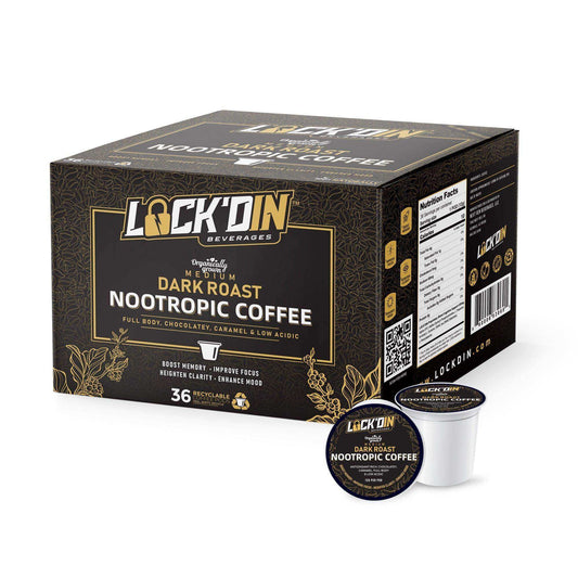 LOCK'DIN Nootropic-Infused Focus Coffee Pods (Case of 36) - Skoutley Outdoors LLC