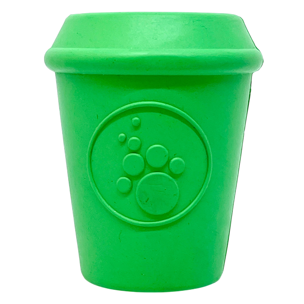 Load image into Gallery viewer, Coffee Cup Rubber Dog Chew Toy for Power Chewers | Treat Dispenser | USA Made
