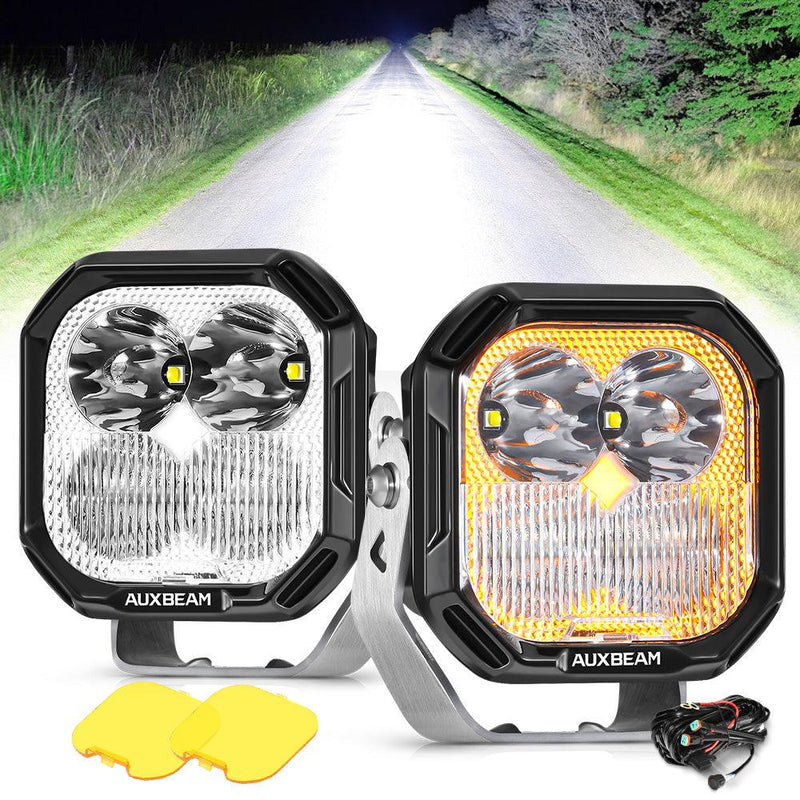 Load image into Gallery viewer, Color Play Series 3 Inch 100W Combo LED Pod Lights Off Road Lights with White DRL &amp; Amber Turn Signal Lights

