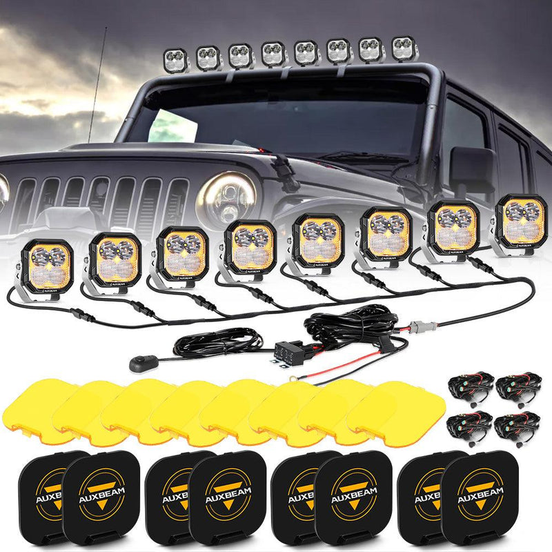 Load image into Gallery viewer, Color Play Series 3 Inch 100W Combo LED Pod Lights Off Road Lights with White DRL &amp; Amber Turn Signal Lights
