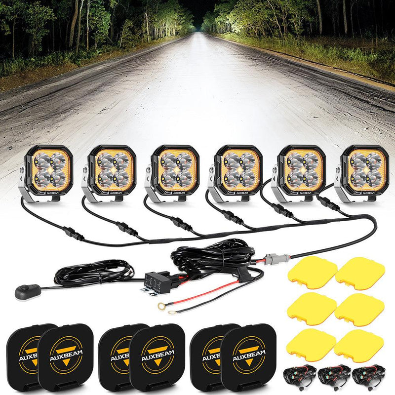 Load image into Gallery viewer, Color Play Series 3 Inch 100W Spot LED Pod Lights Off Road Lights with White DRL &amp; Amber Turn Signal Lights
