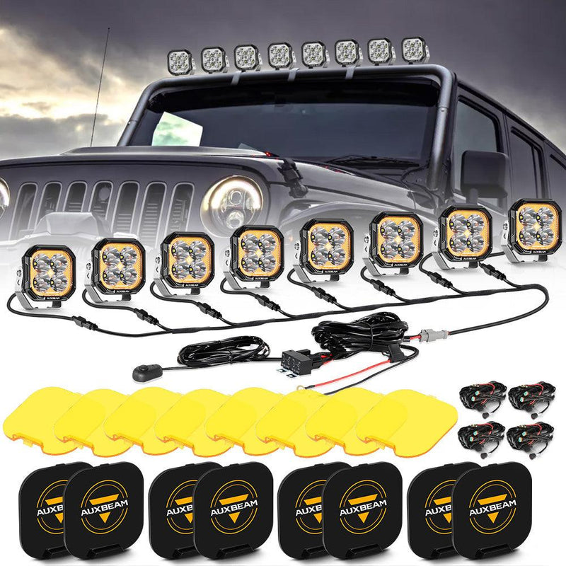 Load image into Gallery viewer, Color Play Series 3 Inch 100W Spot LED Pod Lights Off Road Lights with White DRL &amp; Amber Turn Signal Lights
