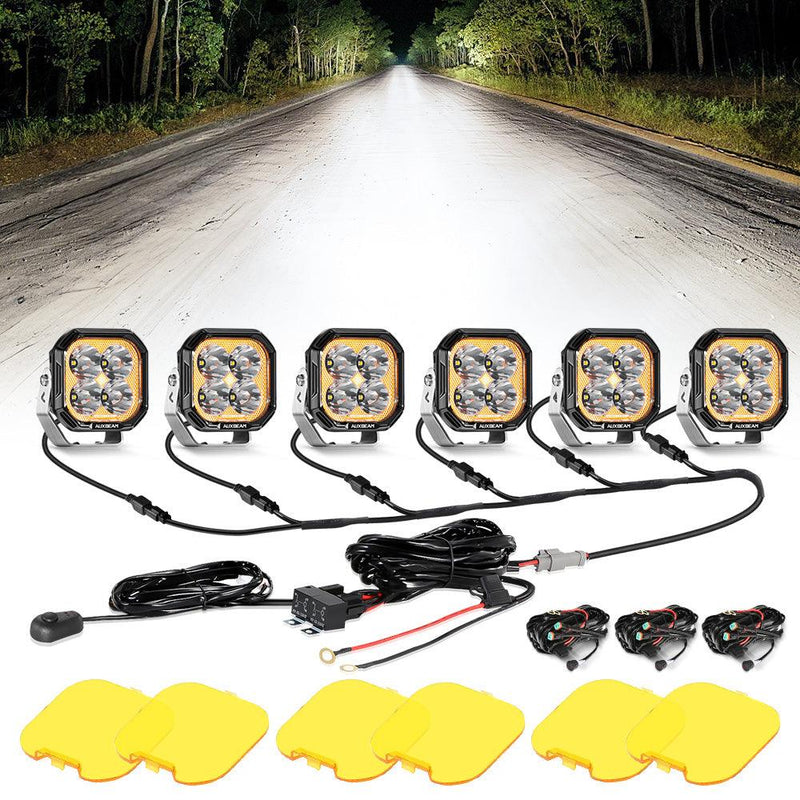 Load image into Gallery viewer, Color Play Series 3 Inch 100W Spot LED Pod Lights Off Road Lights with White DRL &amp; Amber Turn Signal Lights
