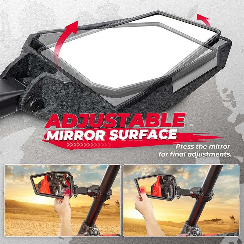 Load image into Gallery viewer, UTV Side View Mirrors for Can Am Maverick X3/ RZR w/ 1.75"-2'' Roll Bar (1 pair)
