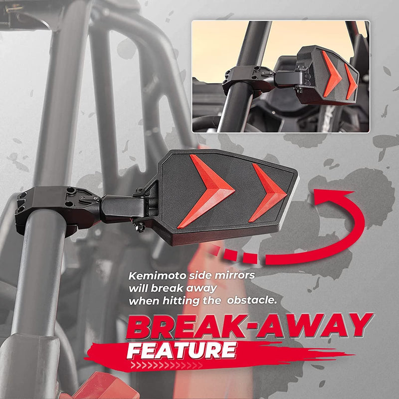 Load image into Gallery viewer, UTV Side View Mirrors for Can Am Maverick X3/ RZR w/ 1.75"-2'' Roll Bar (1 pair)
