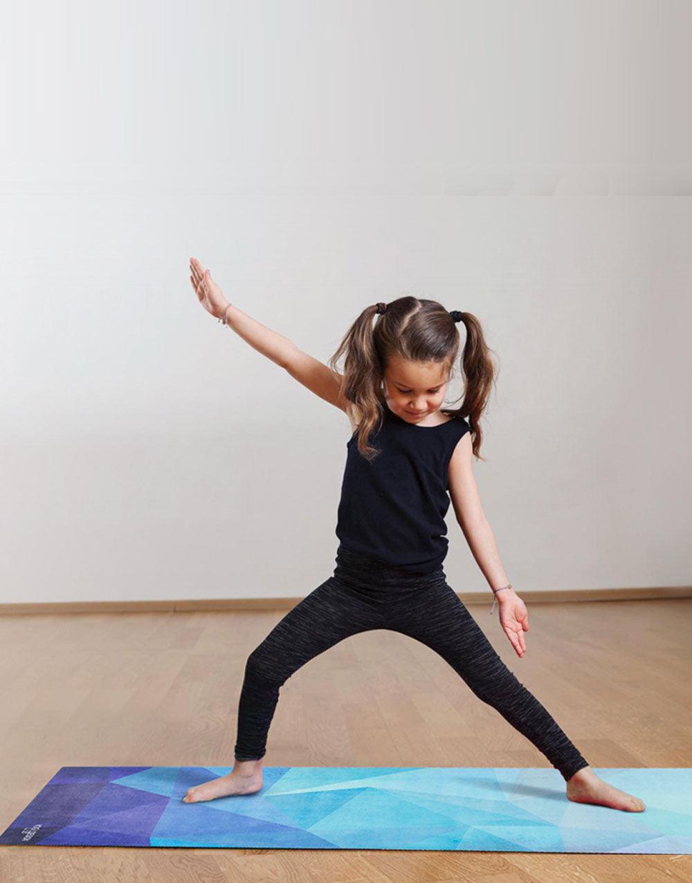 Kids Combo Yoga Mat - Geo Blue