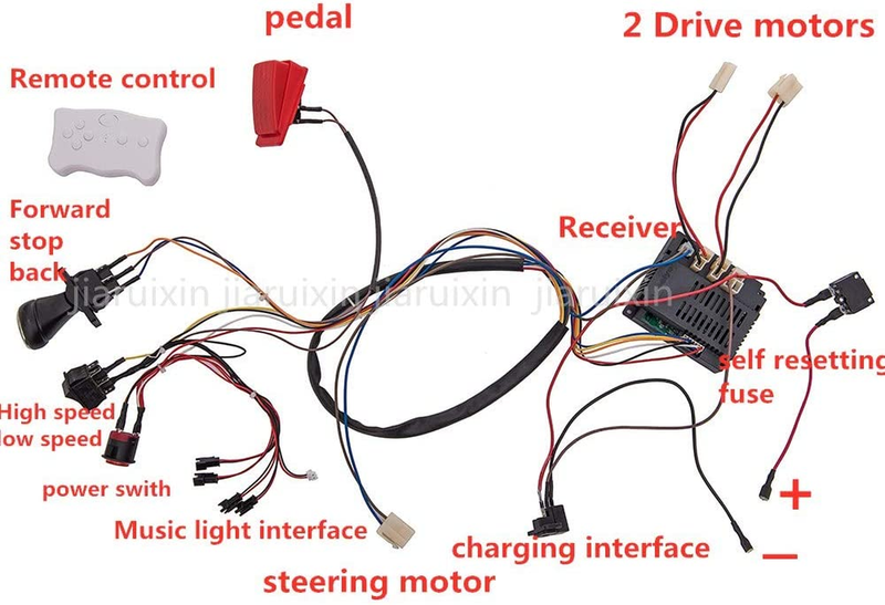 Load image into Gallery viewer, Complete DIY Remote Control Wiring Set for 12V Weelye Kids Ride-On Cars
