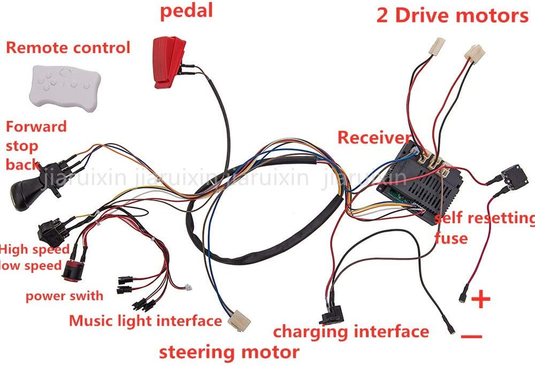 Complete DIY Remote Control Wiring Set for 12V Weelye Kids Ride-On Cars