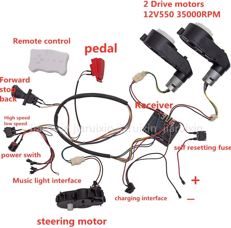 Load image into Gallery viewer, Complete DIY Remote Control Wiring Set for 12V Weelye Kids Ride-On Cars
