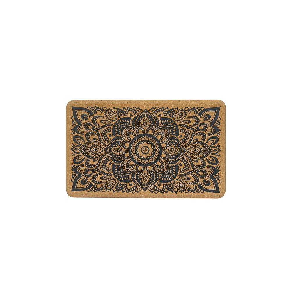 Cork Yoga Block - Mandala Black