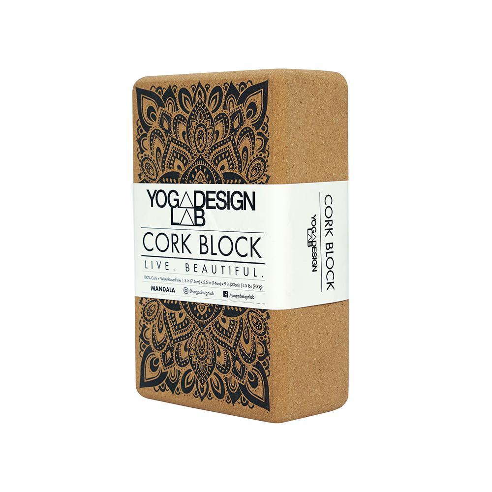 Cork Yoga Block - Mandala Black