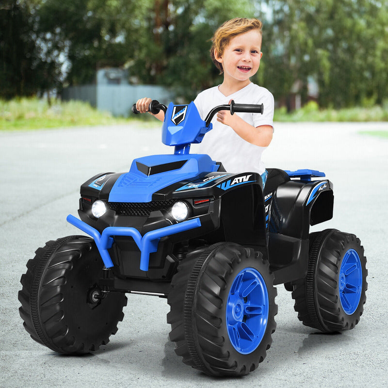 Load image into Gallery viewer, Costway 12V Kids ATV Quad Ride On Car with LED Light &amp; Music - Navy
