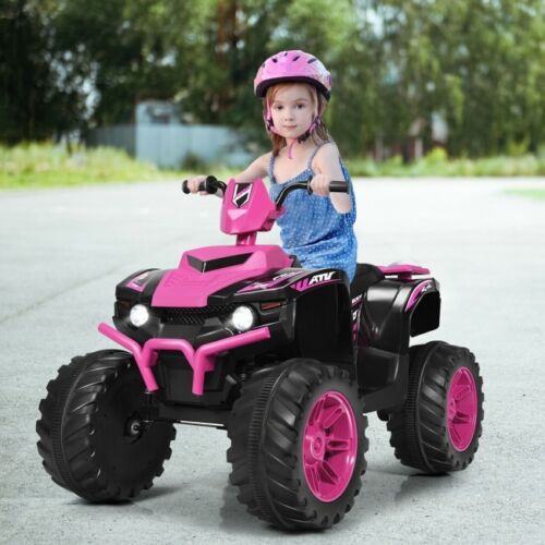 Load image into Gallery viewer, Costway 12V Kids Electric ATV Quad Ride On Car with LED Light and Music in Pink

