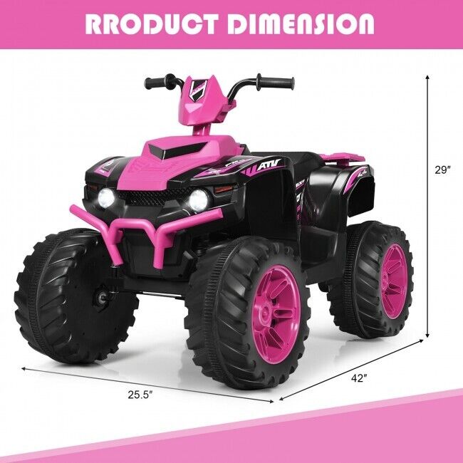 Load image into Gallery viewer, Costway 12V Kids Electric ATV Quad Ride On Car with LED Light and Music in Pink
