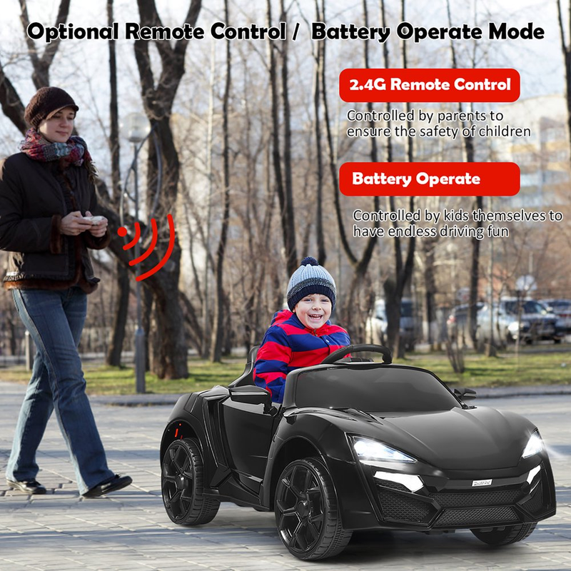 Load image into Gallery viewer, Costway 12V Kids Ride-On Car with Remote Control, Lights, MP3 Player, and Openable Doors
