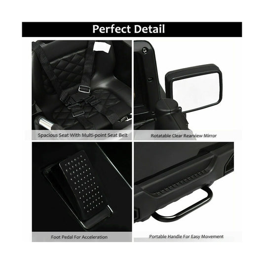 Costway 12V Kids Ride On Truck Car with Remote Control, MP3 Music, and LED Lights in Black