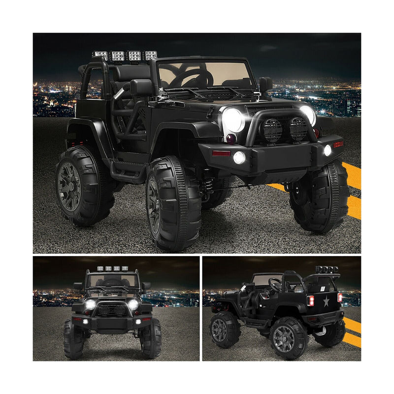 Load image into Gallery viewer, Costway 12V Kids Ride On Truck Car with Remote Control, MP3 Music, and LED Lights in Black
