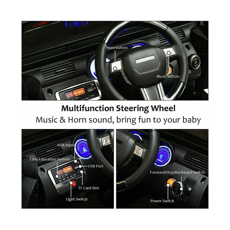 Load image into Gallery viewer, Costway 12V Kids Ride On Truck Car with Remote Control, MP3 Music, and LED Lights in Black
