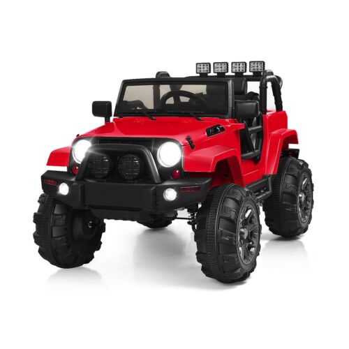 Load image into Gallery viewer, Costway 12V Kids Ride On Truck Car with Remote Control, MP3 Music, and LED Lights in Red
