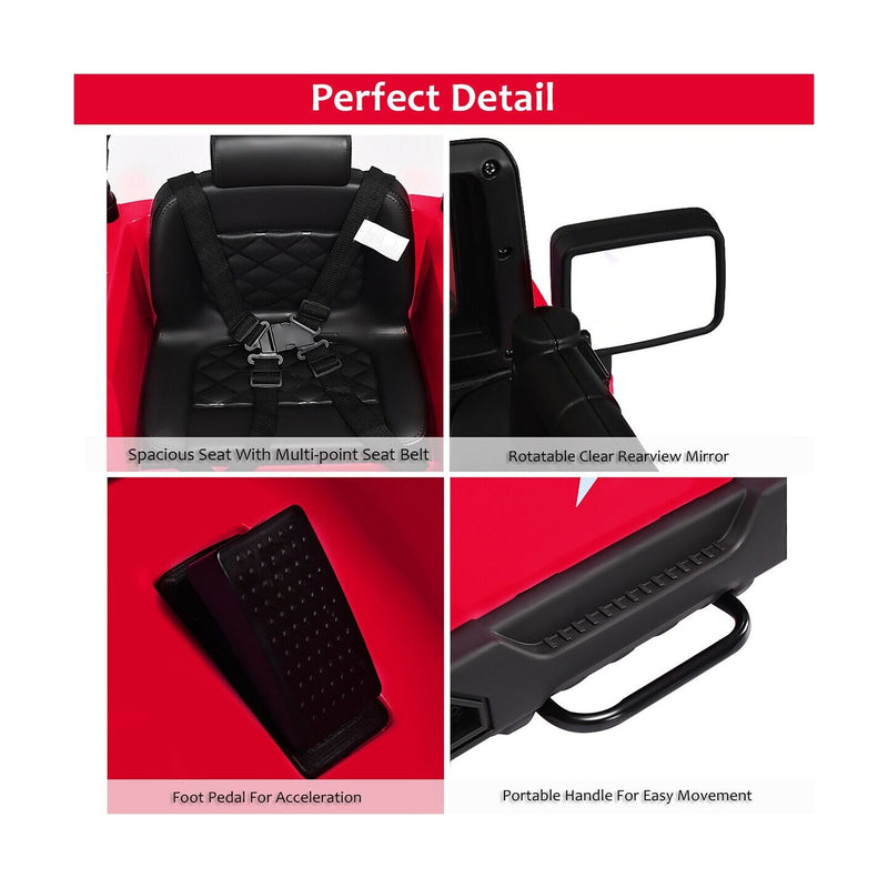 Load image into Gallery viewer, Costway 12V Kids Ride On Truck Car with Remote Control, MP3 Music, and LED Lights in Red
