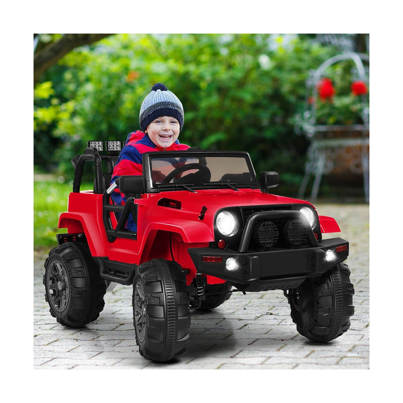 Load image into Gallery viewer, Costway 12V Kids Ride On Truck Car with Remote Control, MP3 Music, and LED Lights in Red
